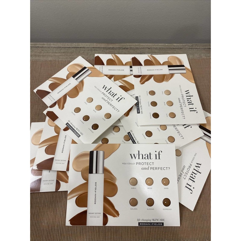 Rodan + and Fields • Lot of 9 Sample CARDS Radiant Defense Skincare Makeup • NEW